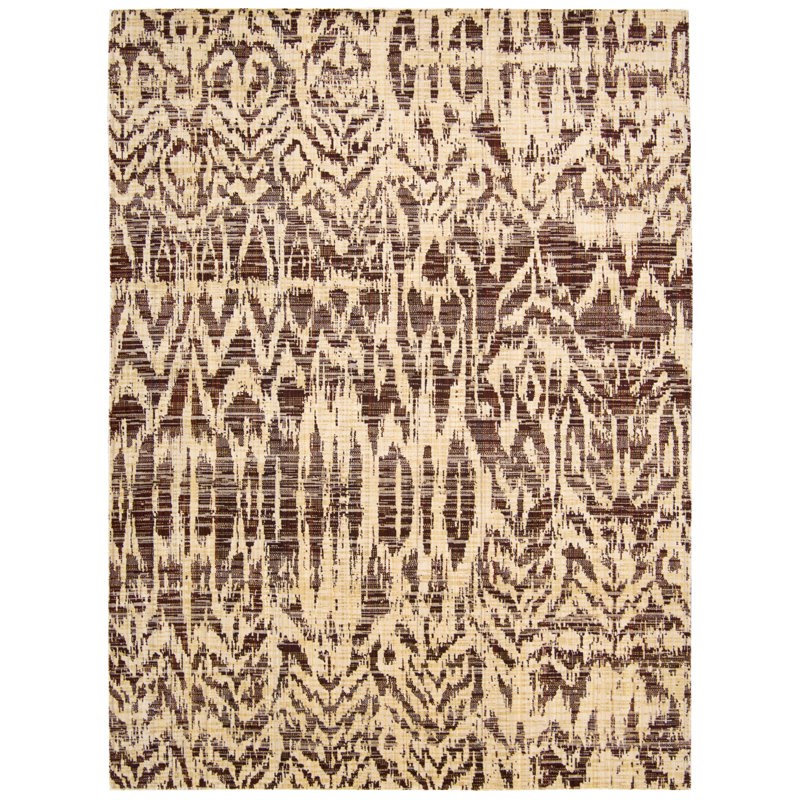 Distressed Moroccan Spice Abstract Wool Blend Rug 5'3" x 7'5"