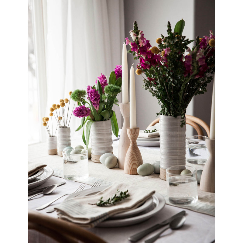 Small White Ceramic Bouquet Table Vase