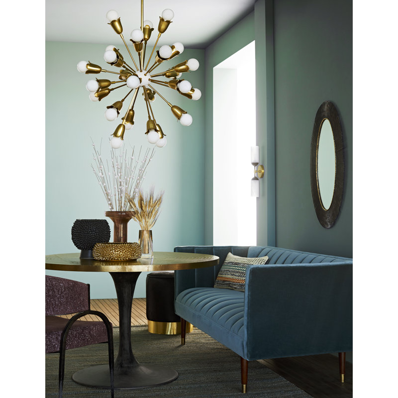 Eva Antique Brass 24-Light Sputnik Chandelier with Adjustable Arms