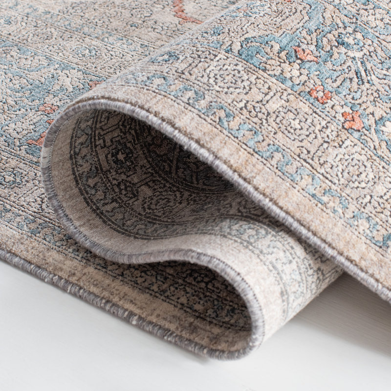 Hand-Knotted Serenity Blue 8' x 10' Synthetic Rectangular Rug