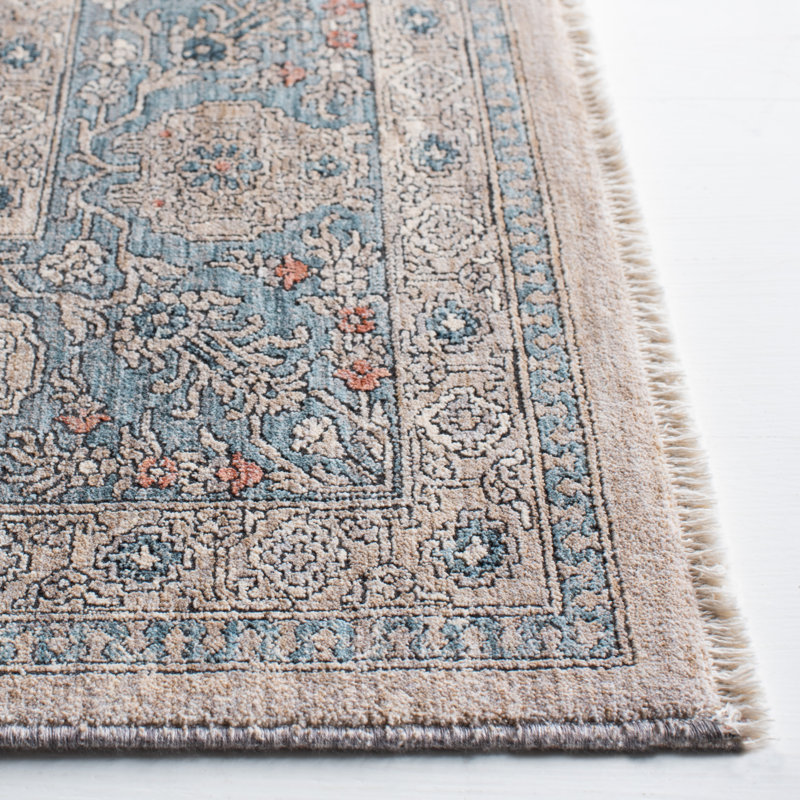 Hand-Knotted Serenity Blue 8' x 10' Synthetic Rectangular Rug
