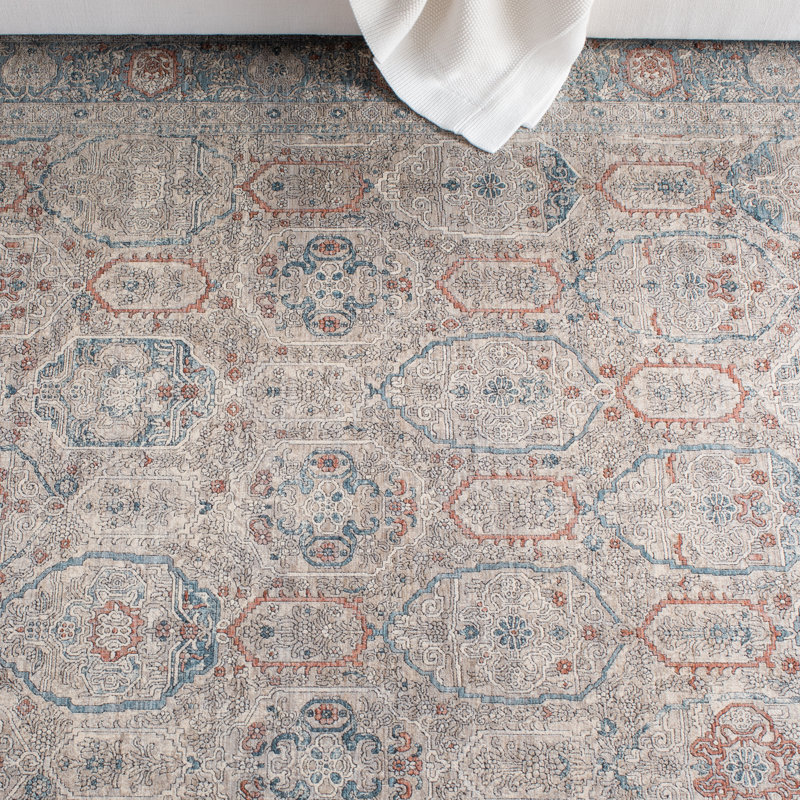 Hand-Knotted Serenity Blue 8' x 10' Synthetic Rectangular Rug