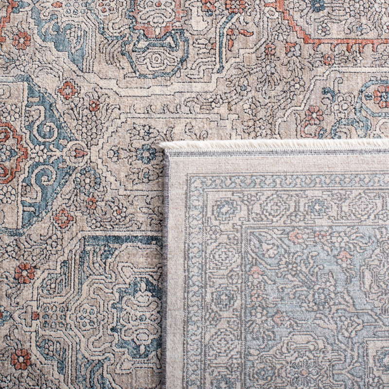Hand-Knotted Serenity Blue 8' x 10' Synthetic Rectangular Rug
