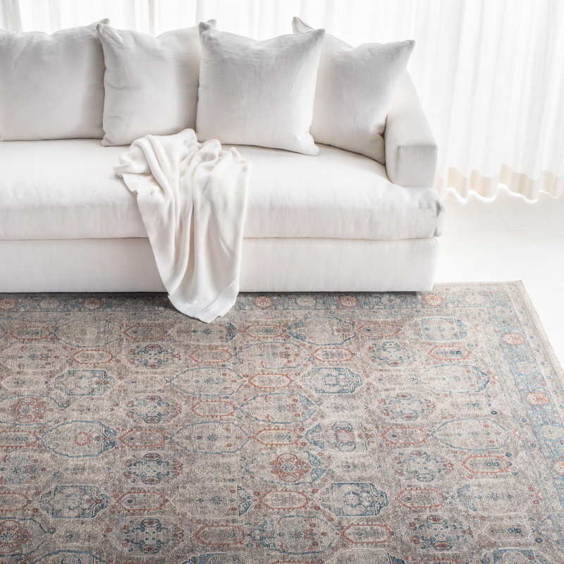 Hand-Knotted Serenity Blue 8' x 10' Synthetic Rectangular Rug