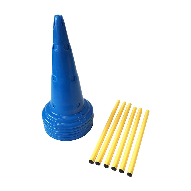 Adjustable Blue and Yellow Plastic Dog Agility Set