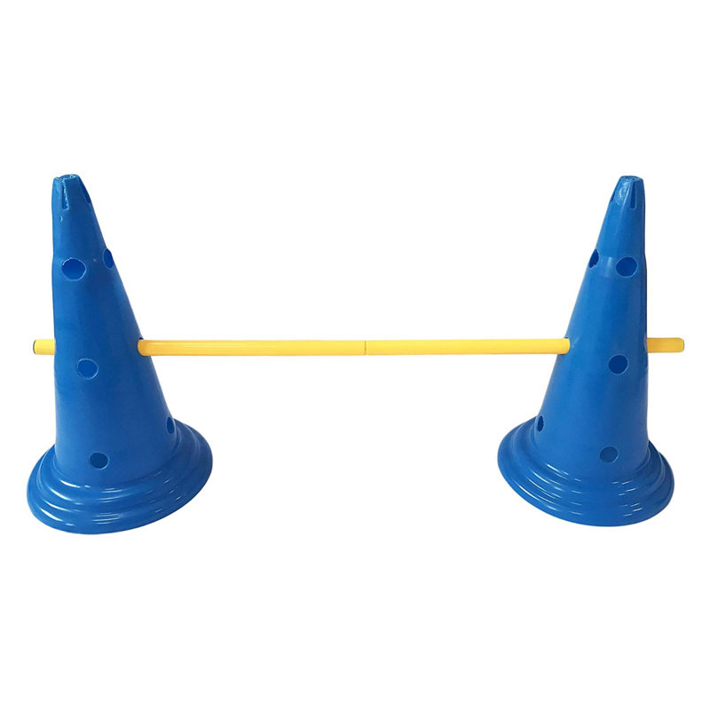 Adjustable Blue and Yellow Plastic Dog Agility Set