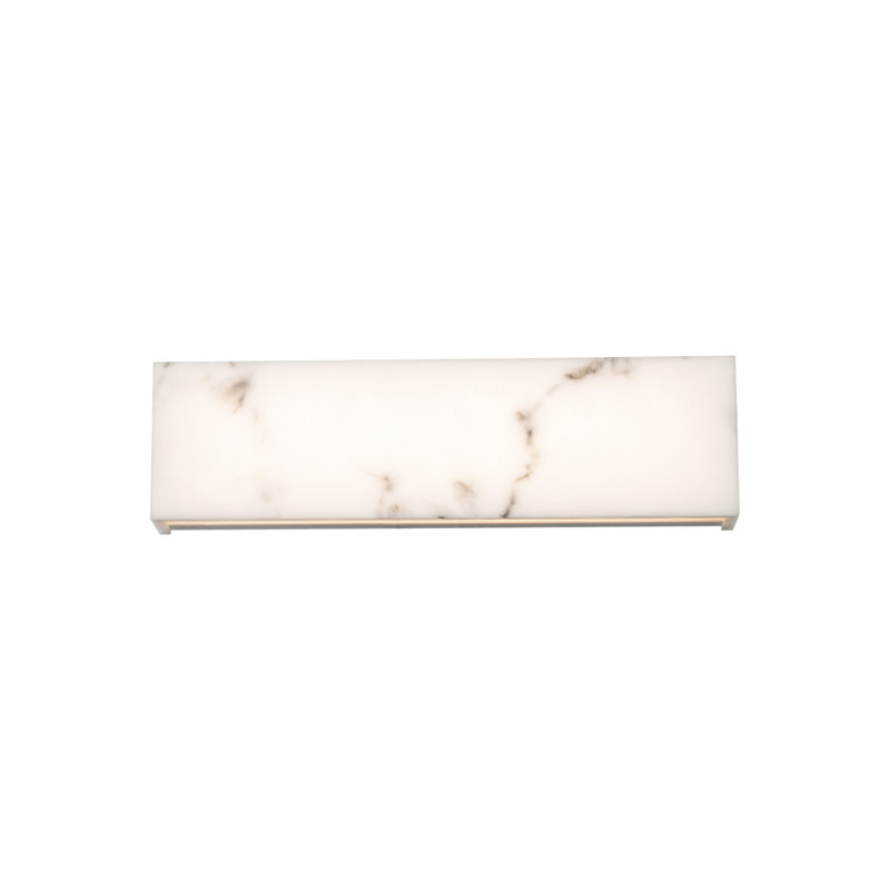 Museo 18" White Acrylic LED Bath Bar with Faux Alabaster Shade