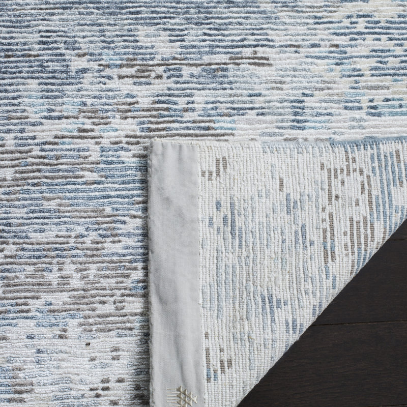 Tiffany Hand-Knotted Blue Abstract Wool Blend 6' x 9' Rug