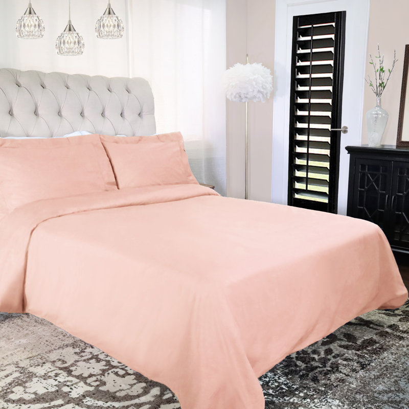 Blush Cotton Percale Full/Queen Duvet Cover Set