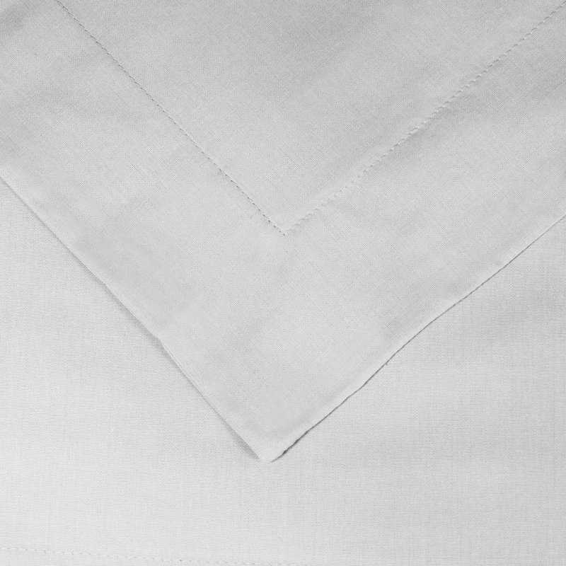 Gray Cotton Percale Full/Queen Duvet Cover Set