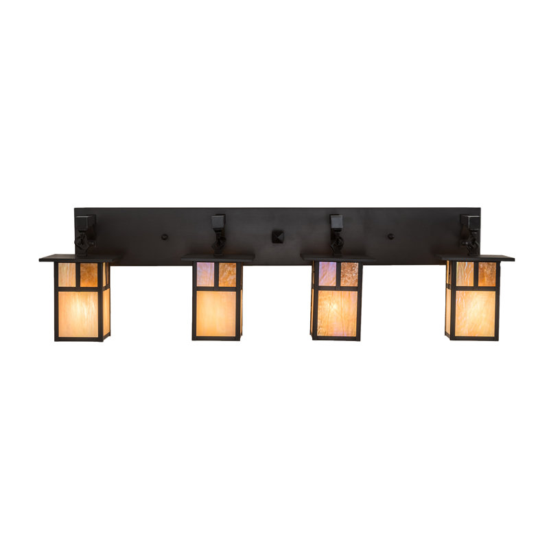 Craftsman Brown 39" Glass 4-Light Dimmable Vanity Light