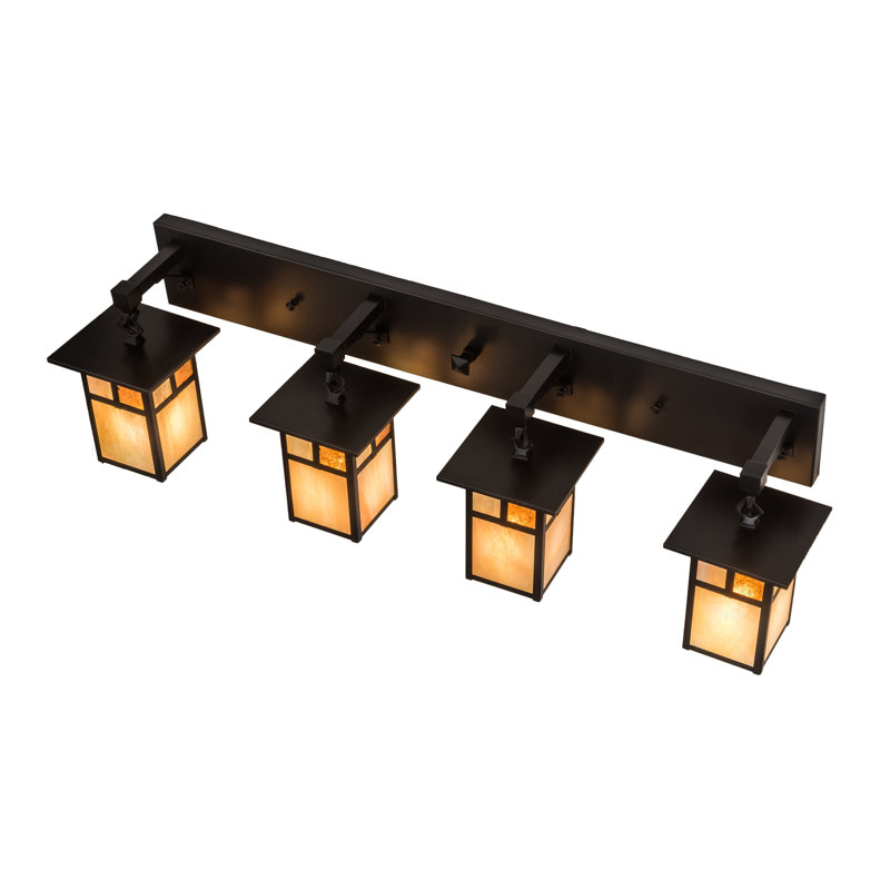 Craftsman Brown 39" Glass 4-Light Dimmable Vanity Light