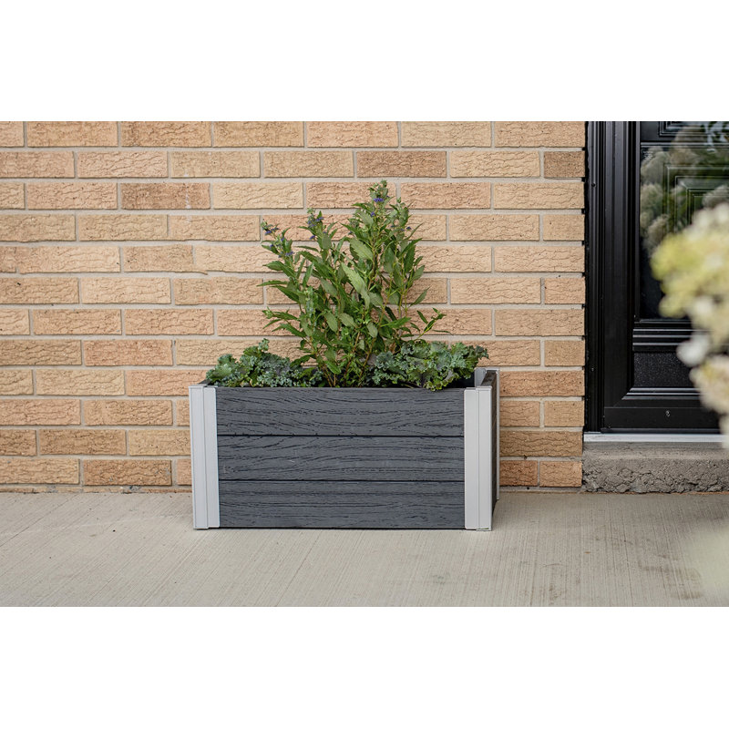 Modern Urbana Square Slate Gray PVC Medium Planter Box