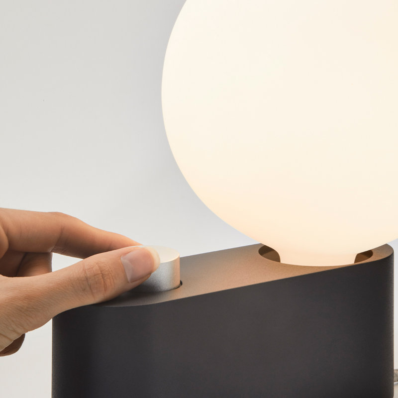 Charcoal Black Aluminum Table Lamp with Sphere IV LED Bulb