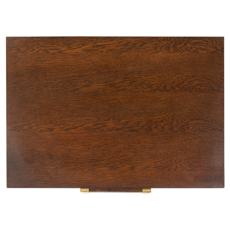 Justice 2-Drawer Walnut Nightstand with Brass Accents