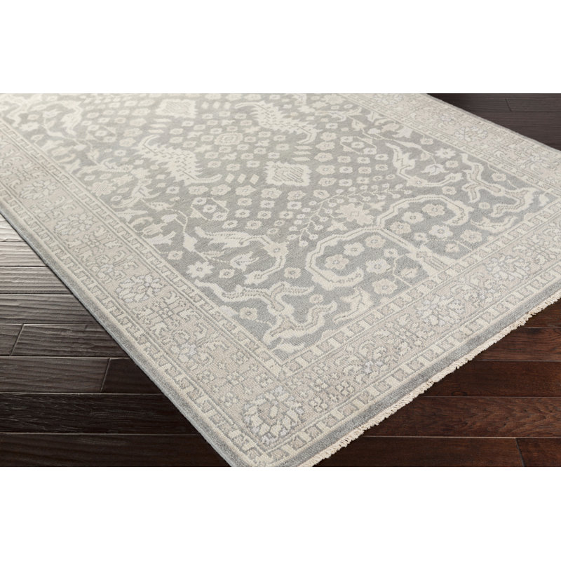 Hand-Knotted Cappadocia Gray Wool 2'x3' Low Pile Area Rug