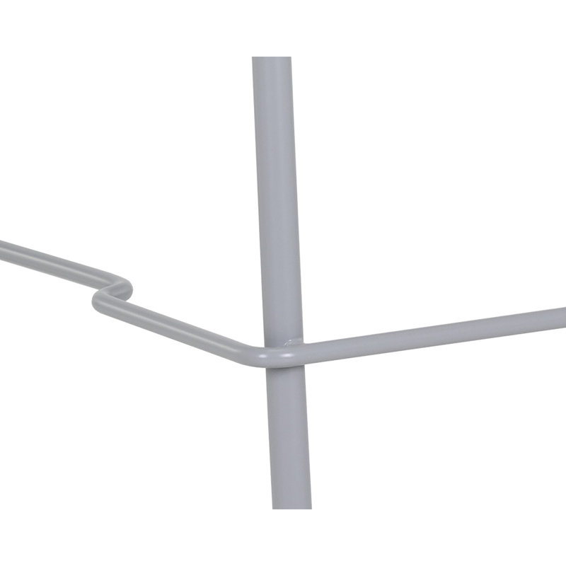 Silver Powder Coated Steel Outdoor Bar Stool with Footrest