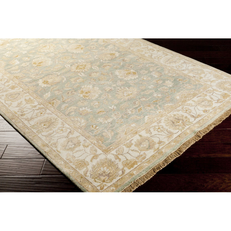 Hand-Knotted Blue Wool Oriental Area Rug 5' x 8'