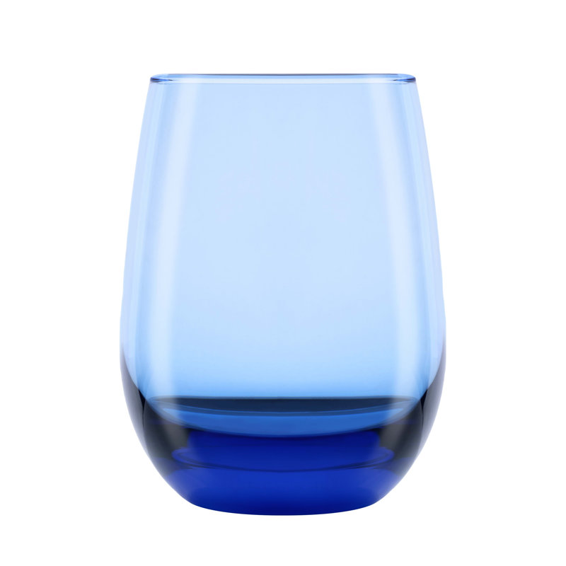 Tidal Blue 15.25 oz Stemless Wine Glass Set of 12