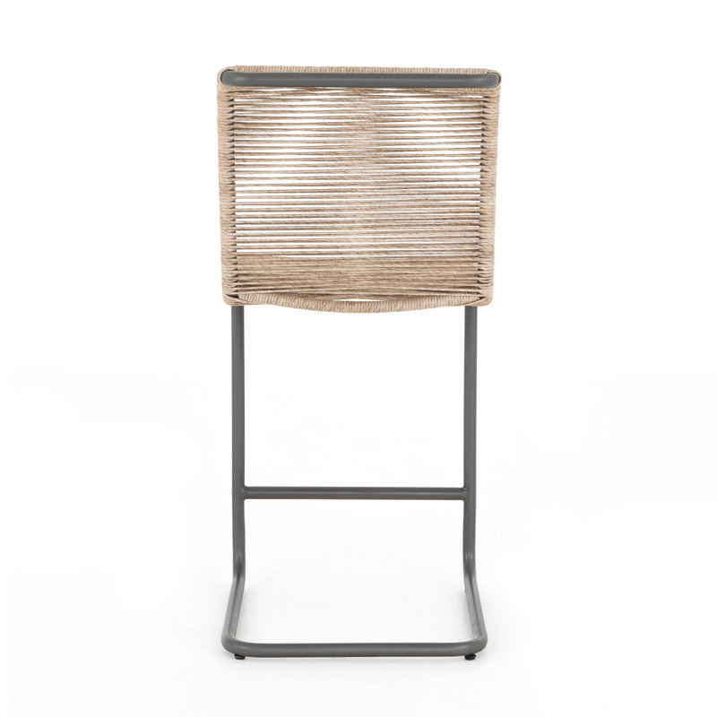 Grover 40" Brown Wicker and Iron Counter Stool