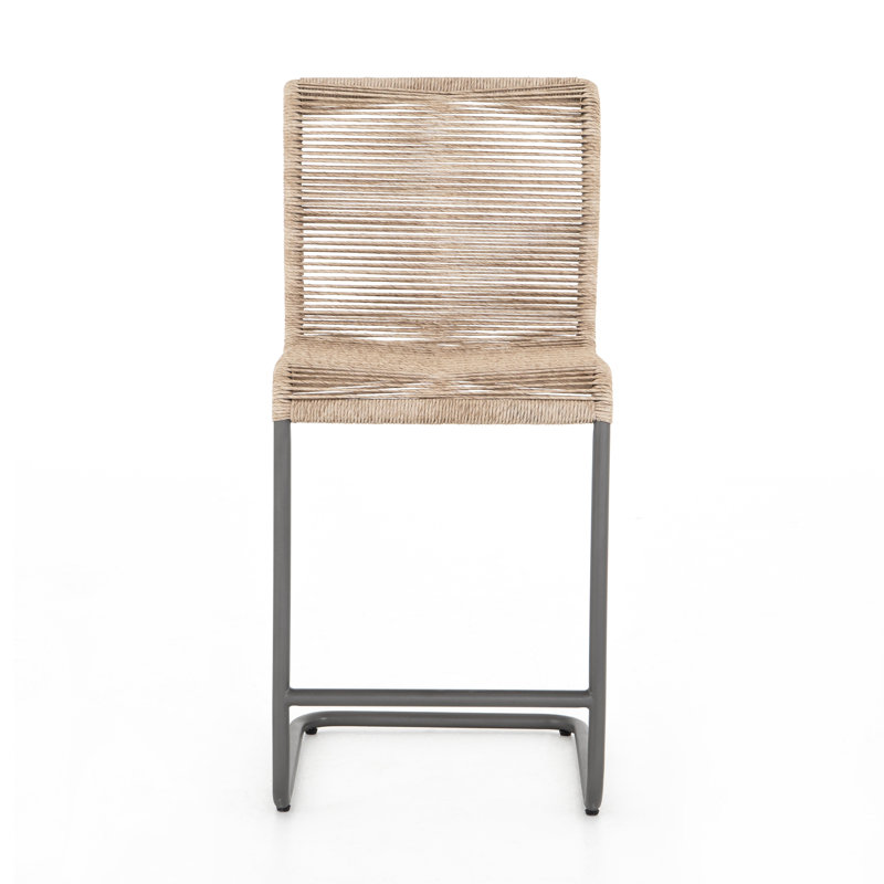 Grover 40" Brown Wicker and Iron Counter Stool