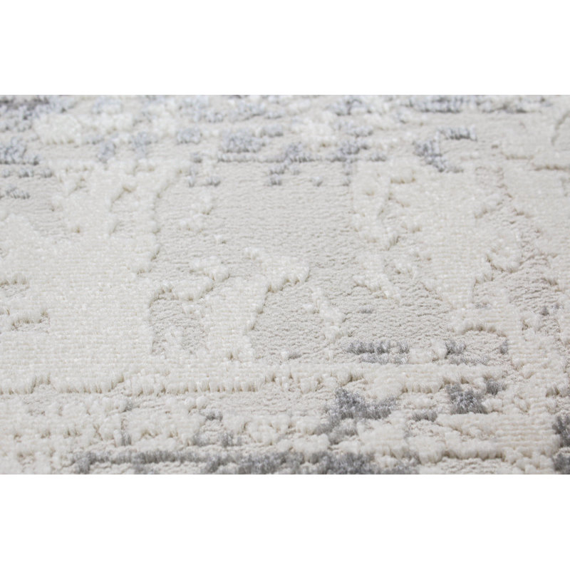 Handmade Ivory Wool & Synthetic 5' x 7' Easy Care Area Rug