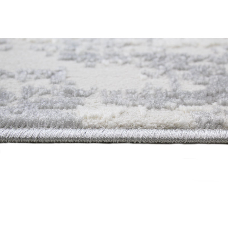 Handmade Ivory Wool & Synthetic 5' x 7' Easy Care Area Rug
