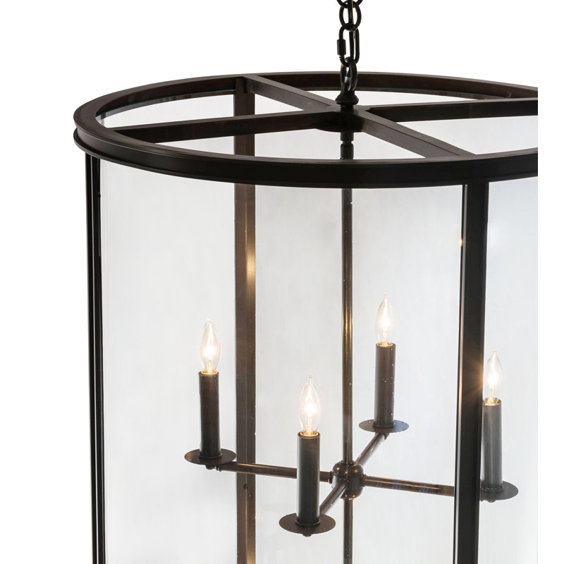 Craftsman Brown 8-Light Clear Glass Pendant