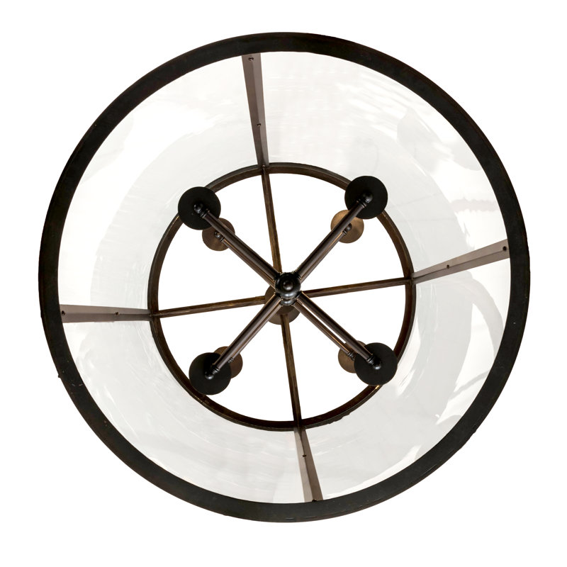 Craftsman Brown 8-Light Clear Glass Pendant
