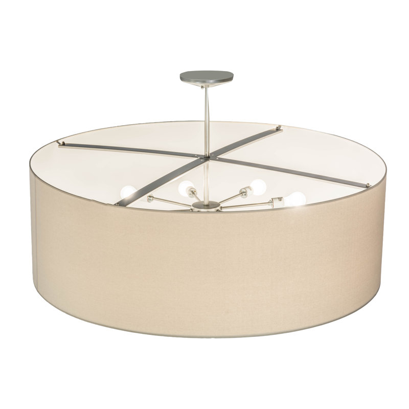 Avelien Nickel Finish 8-Light Glass LED Island Chandelier