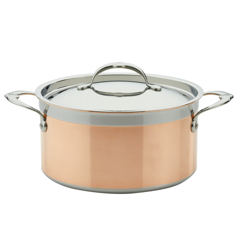 Copper and Stainless Steel 6 Quart Induction Stock Pot