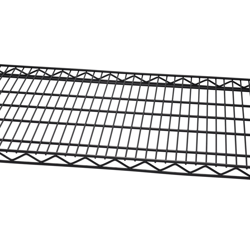 Trinity 4-Tier Black Steel Wire Shelving Unit on Wheels, 48x18x72