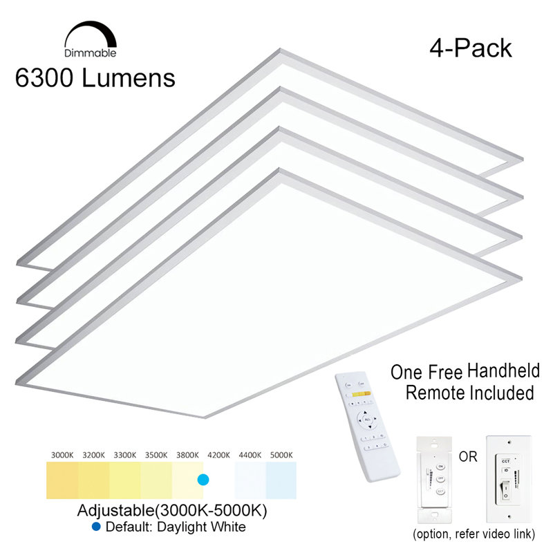 Modern Industrial Aluminum LED Ceiling Light - White, 6500 Lumen