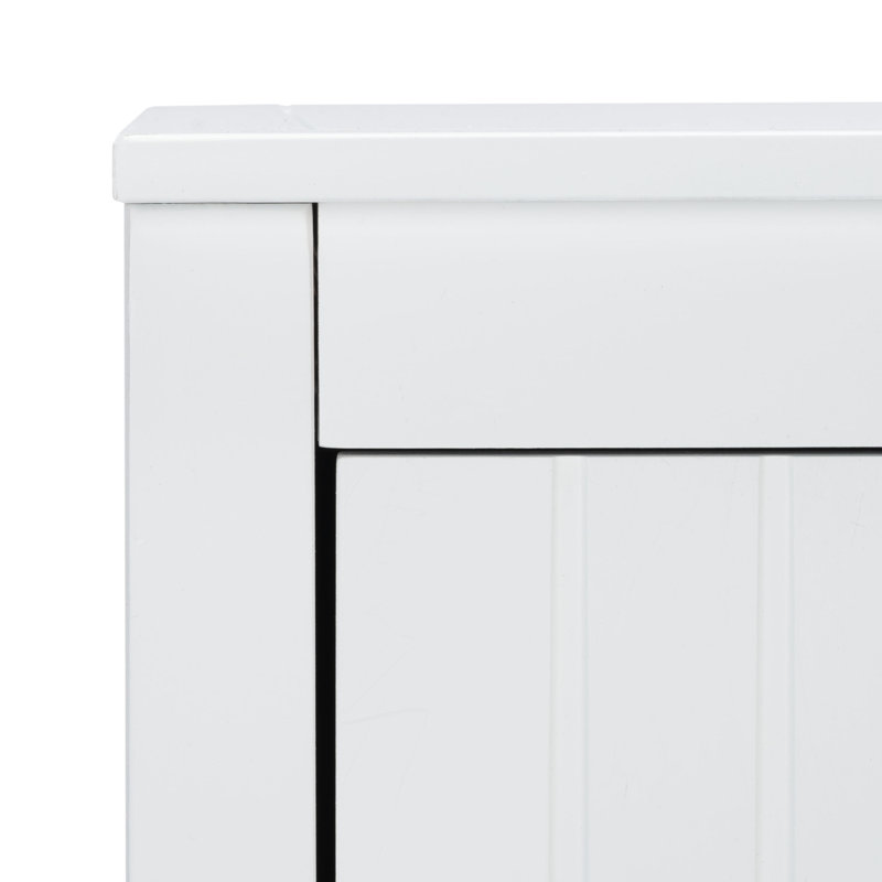 Tegan White Mahogany 2-Drawer Nightstand with Brass Ring Pulls