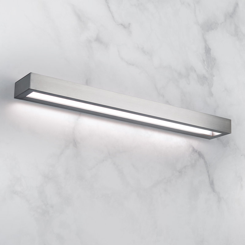 Brushed Nickel 27" Dimmable Outdoor LED Vanity Light