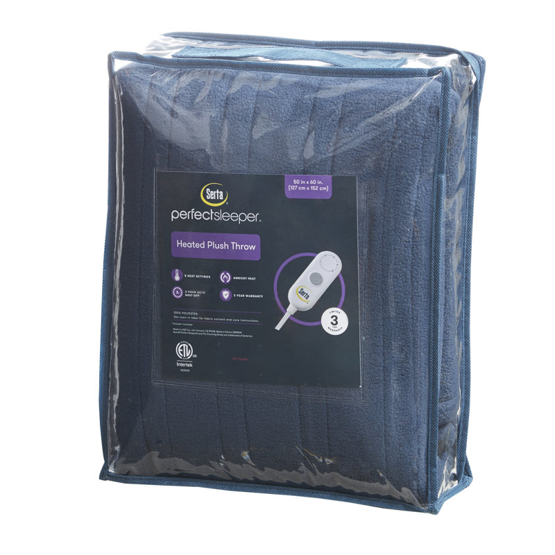 Cozy Blue Fleece to Sherpa Reversible Electric Throw Blanket