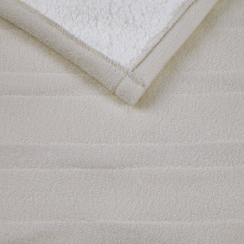 Luxurious Tan Fleece to Sherpa Electric Heated Throw Blanket