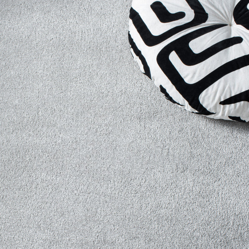 Aeneas Light Grey Rectangular Synthetic Plush Area Rug, 5'5" x 7'7"