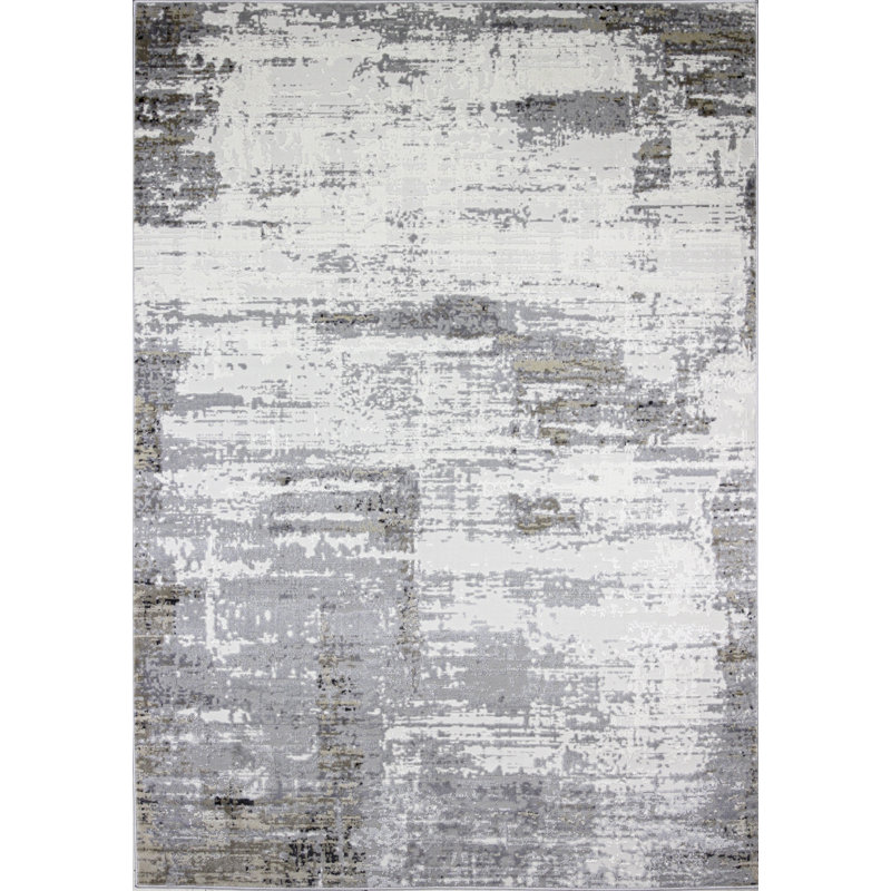 Handmade Ivory Wool & Synthetic 5' x 7' Easy Care Area Rug