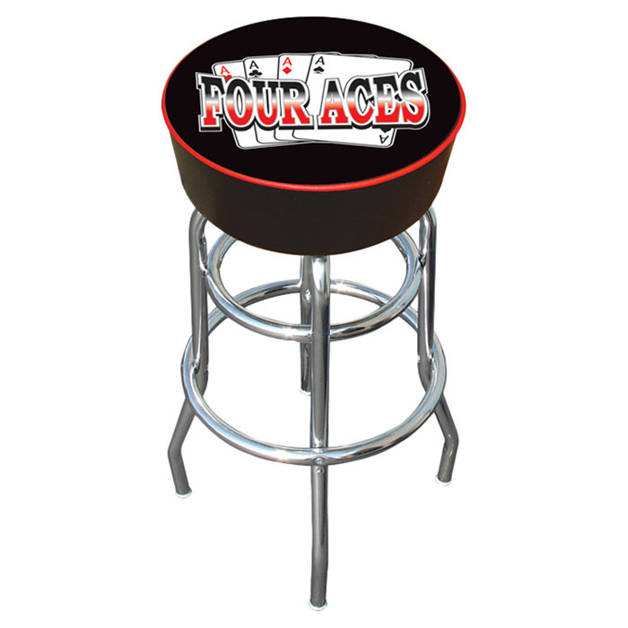 Elegant 26'' Adjustable Swivel Backless Bar Stool in Black Metal