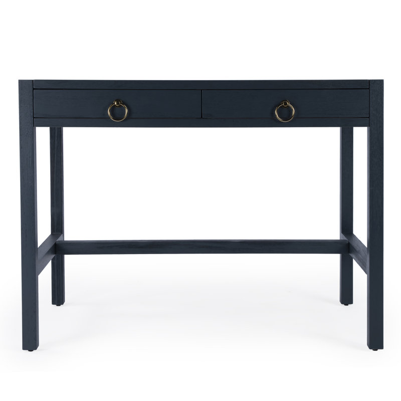 Elin 116'' Navy Minimalist Wood Writing Desk with Drawers