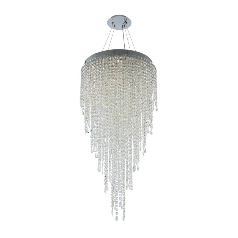 Tenuta Chrome and Crystal 10-Light Tiered Chandelier