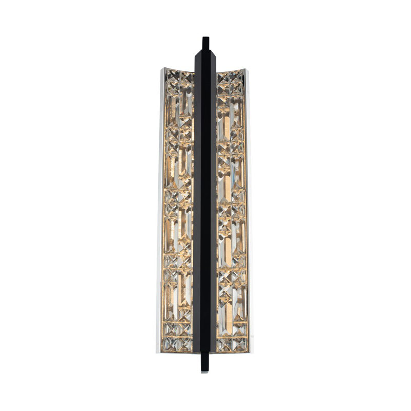 Matte Black and Chrome 22" LED Wall Sconce