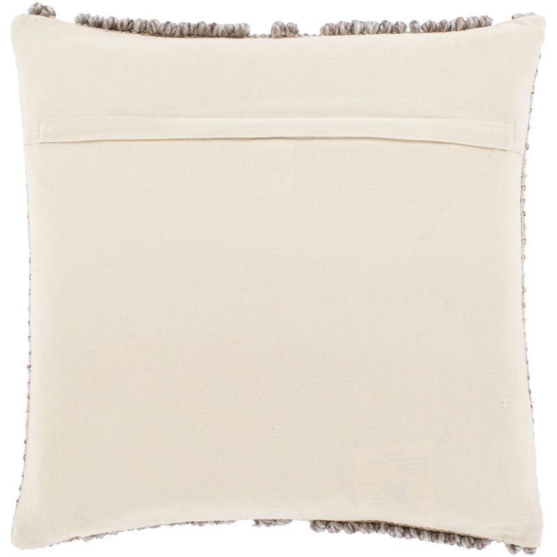 Anders 20" Square Cream and Gray Embroidered Pillow