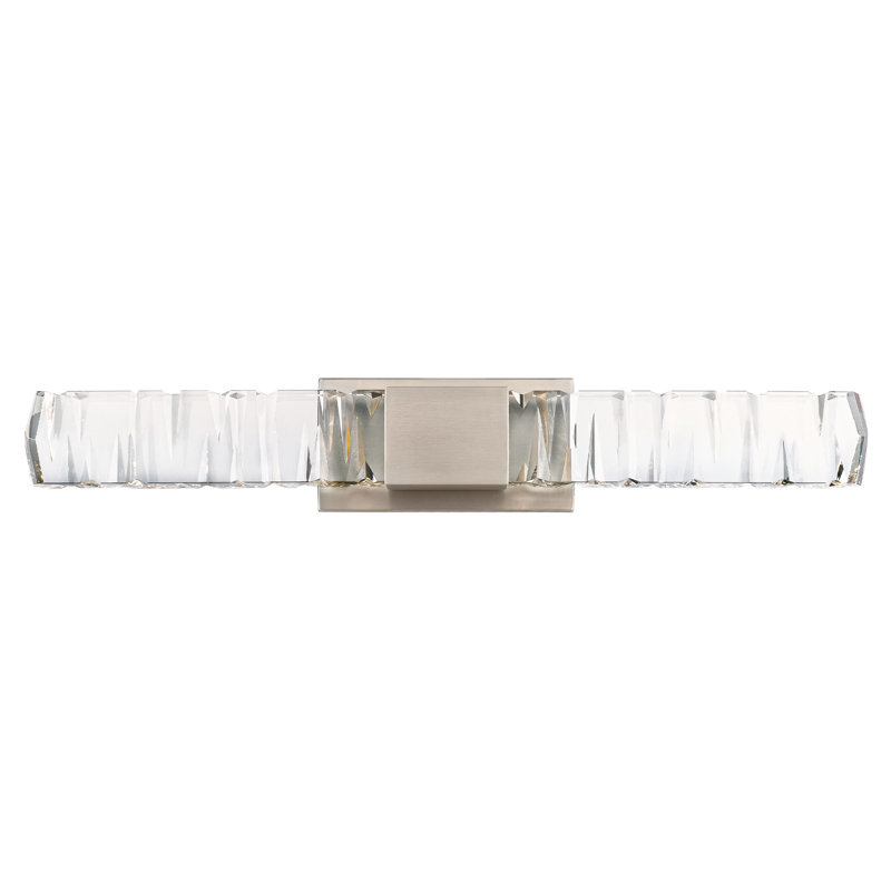 Juliet Brushed Nickel 2-Light LED Vanity with Clear Crystal Accents