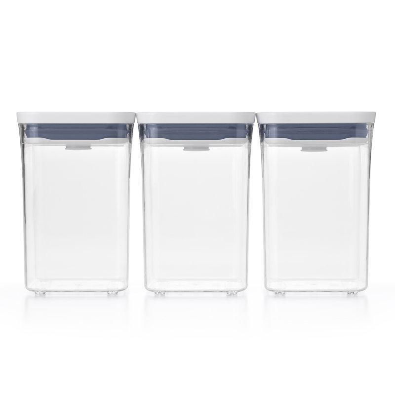 White BPA-Free 3-Piece Plastic Food Storage Container Set