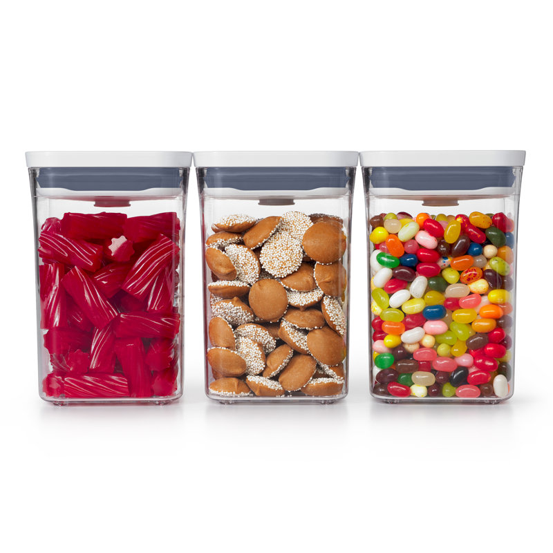 White BPA-Free 3-Piece Plastic Food Storage Container Set