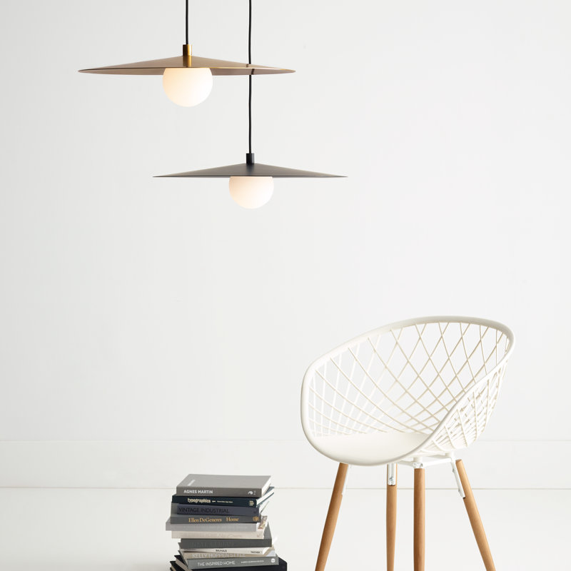 Aged Brass LED Pendant with Glass Globe Shade