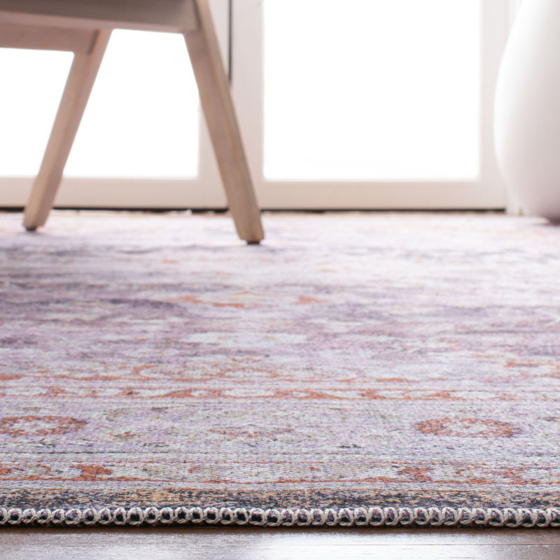 Elegant Gray Rectangular 8' x 10' Viscose Blend Easy-Care Area Rug