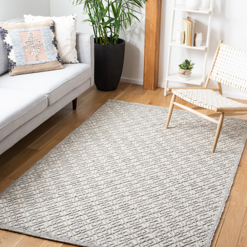 Gray Hand-Tufted Wool and Viscose 8' x 10' Rug